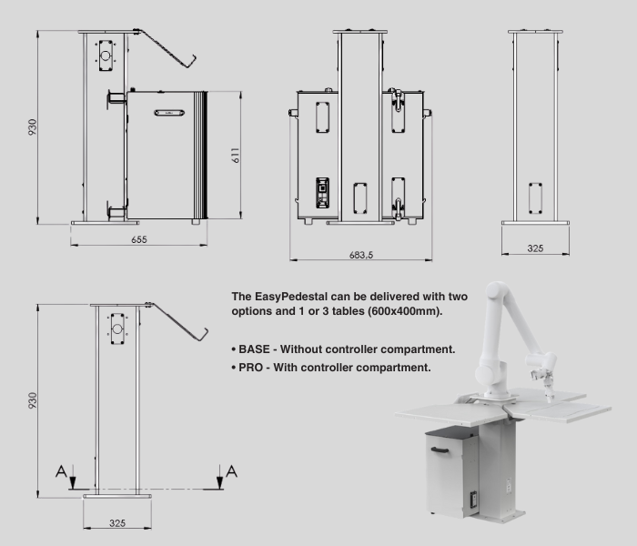 Easy Pedestal: Stand for Robot-arms